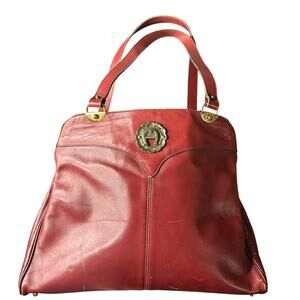 Vintage ETIENNE AIGNER Handmade Oxblood Leather Handbag Shoulder Straps Handles